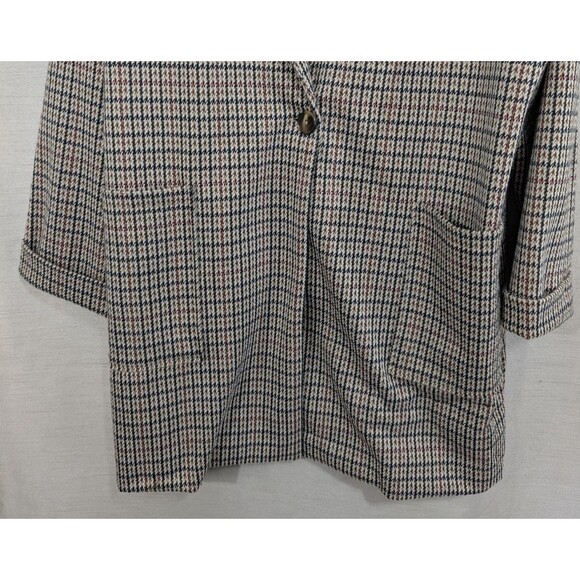 Jules & Leopold Long Blazer Women Size XL Houndstooth Oversized Knit Academia - Picture 11 of 16